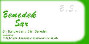 benedek sar business card